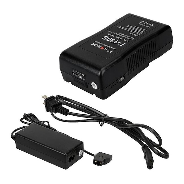 Fotodiox Fotodiox VBatt-Chrgr-F130S Li-Ion V-Mount Battery & Charger Kit for Pro; FlapJack & Factor Series LED Light - 3.2 lbs VBatt-Chrgr-F130S - main